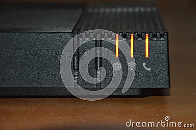 A closeup of an internet box Stock Photo