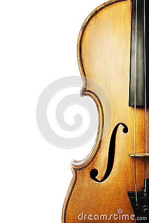 Closeup isolated violin Stock Photo