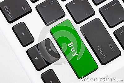 Closeup keyboard Buy word text button for Bull Market Stock Forex Trade order transection command concept Stock Photo