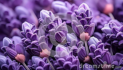 closeup of lavender flowers and buds , generated by AI Stock Photo
