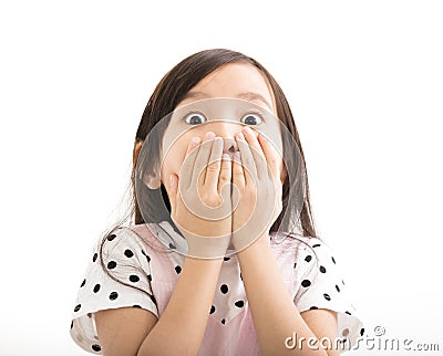 Closeup little girl with surprised face Stock Photo
