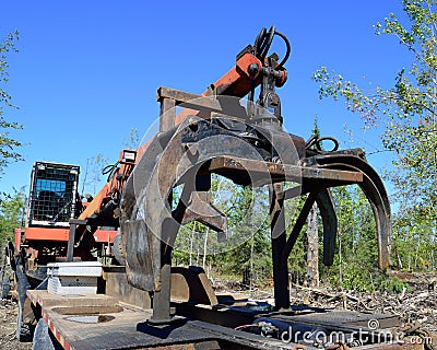 Closeup of Log Loader Grapple Stock Photo