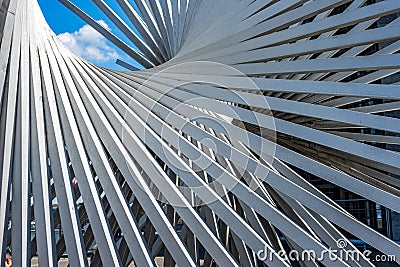 Closeup low angle shot of abstract sculpture in Mainz, Germany Editorial Stock Photo