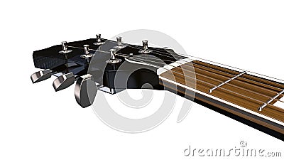 Closeup of Machineheads of Electric Guitar Stock Photo