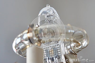 Closeup macro photo of studio flash light bulb Stock Photo