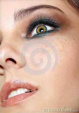 Closeup macro shot of human female eye Stock Photo