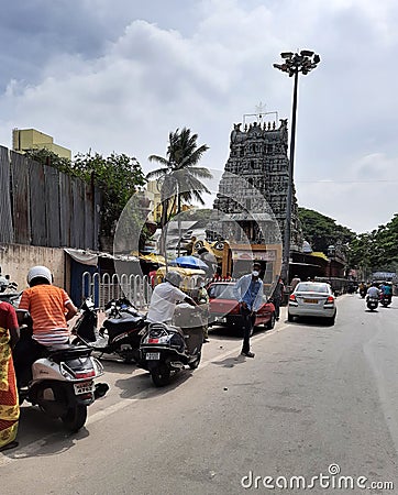 Closeup of Magadi Road Angala Parameshwari Kalika Devi Temple Editorial Stock Photo