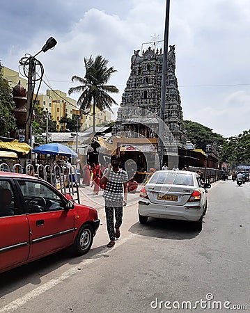 Closeup of Magadi Road Angala Parameshwari Kalika Devi Temple Editorial Stock Photo