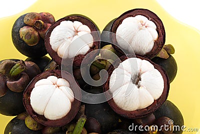 Closeup Mangosteen Thai fruit Stock Photo
