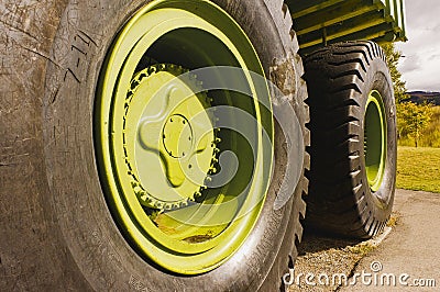 Giant Titan mining haul truck tires Editorial Stock Photo
