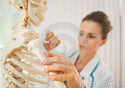 Closeup on medical doctor woman teaching anatomy Stock Photo