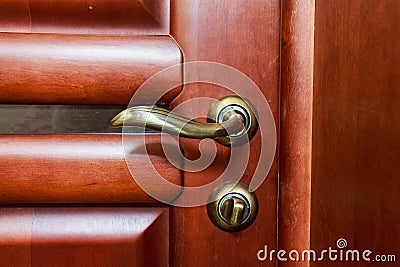 Closeup of metal bronze doorknob Stock Photo