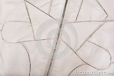 Closeup of modern white ladies` leather jacket Stock Photo