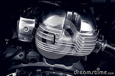 Closeup Motorcycle engine cylinder motorcycle engine,internal combustion engine close-up Stock Photo
