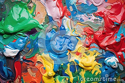 closeup of multicolored oil paint squeezed from tubes Stock Photo