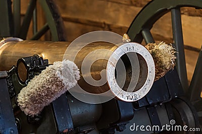 Closeup of the muzzle of an M1841 mountain howitzer cannon, used by the US Army in the mid 19th century - Ocala, Florida, USA Editorial Stock Photo