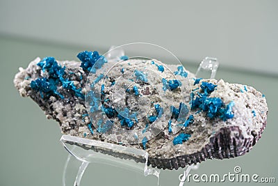 Closeup of naturally occurring rare blue crystalline ore Stock Photo