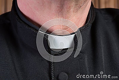 Priest clerical collar Stock Photo