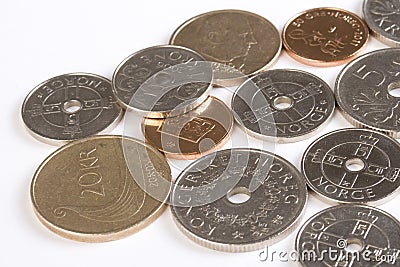 Closeup of Norwegian money. Stock Photo