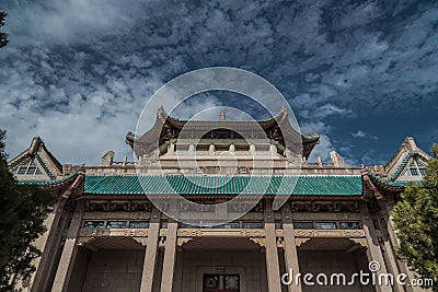 old historical buildings library in Wuhan university china Editorial Stock Photo