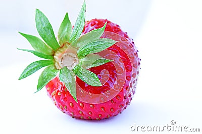 One red ripe strawberry Stock Photo