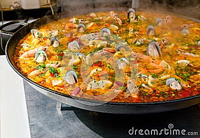 Closeup of paella Stock Photo