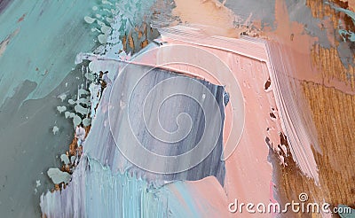 Fragment of multicolored texture painting. Abstract art background. oil on canvas. Stock Photo