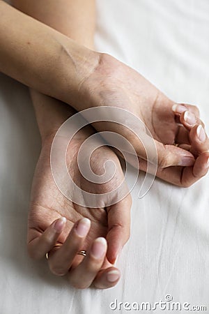 Closeup of a pair of female hands Stock Photo