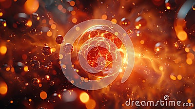 Closeup of the particle collisions within the Large Hadron Collider unveils the hidden world of subatomic particles, where quarks Stock Photo