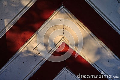 Closeup patterns of a traditional door of Norwegian storehouse called stabbur Stock Photo