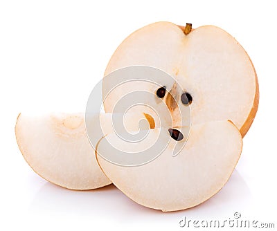 Closeup pear on white background Stock Photo