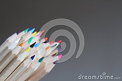 Closeup of pencil crayon tips Stock Photo