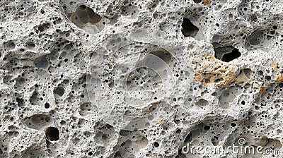 Closeup of a perforated rock, displaying unique features and texture Stock Photo