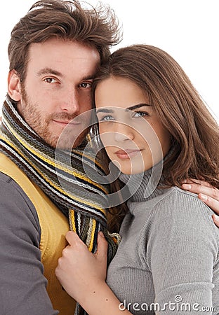 Closeup photo of attractive loving couple Stock Photo