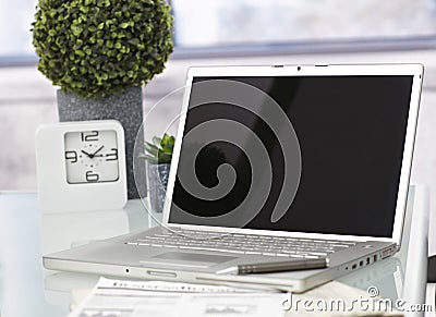 Closeup photo of laptop computer Stock Photo