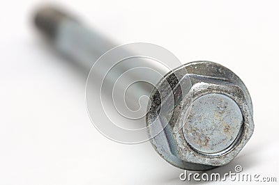 A closeup photo taken on the head of a fastening bolt Stock Photo