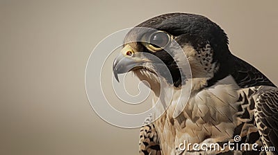 closeup photorealistic Nikon photo of an Australian peregrine falcon Stock Photo
