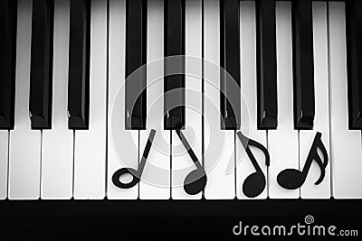 Closeup piano keyboard. Stock Photo