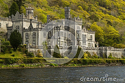 Closeup picture of Kylemore Abbey, Ireland Editorial Stock Photo