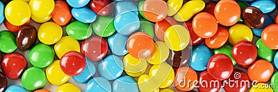 Closeup of pile colorful chocolate candies Stock Photo