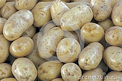 Closeup of pile of potatoes Stock Photo