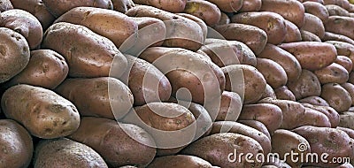 Closeup of pile of potatoes Stock Photo