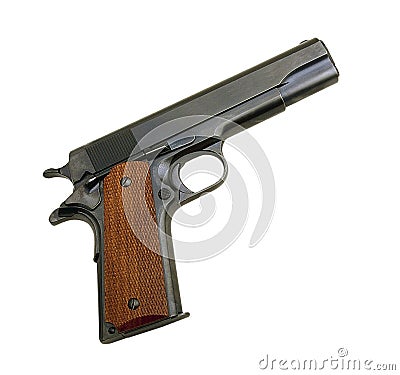 Closeup of pistol Stock Photo