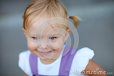 Closeup portrait of adorable playful girl Stock Photo