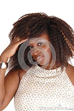 Closeup portrait of a African woman. Stock Photo