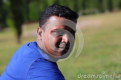 Closeup portrait of determined young man Stock Photo