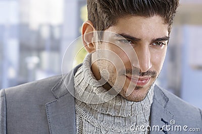 Closeup portrait of goodlooking young man Stock Photo