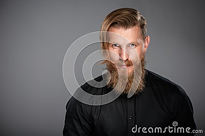 Closeup portrait of hipster man Stock Photo