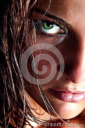Closeup portrait of wild girl Stock Photo