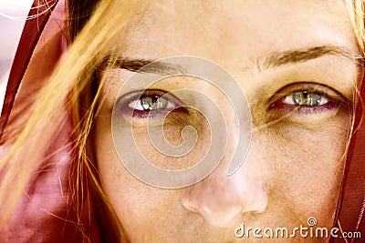 Closeup portrait of woman with beautiful eyes Stock Photo